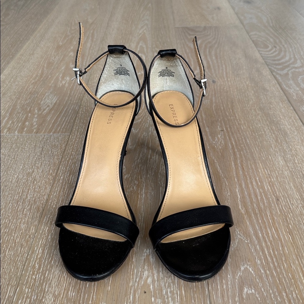 Express Black Ankle Strap Heels